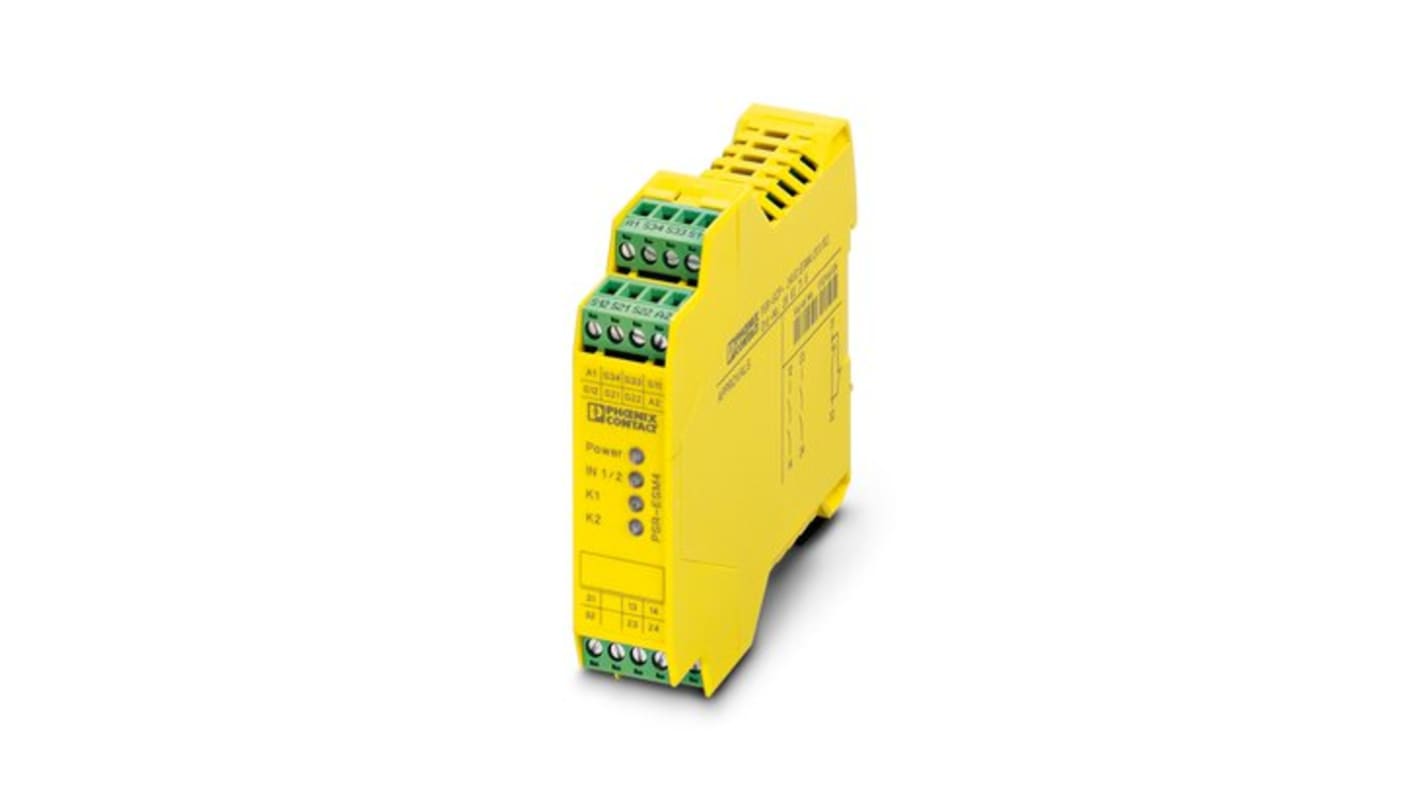 2963705 | Phoenix Contact Dual-Channel Safety Relay, 24V dc | RS