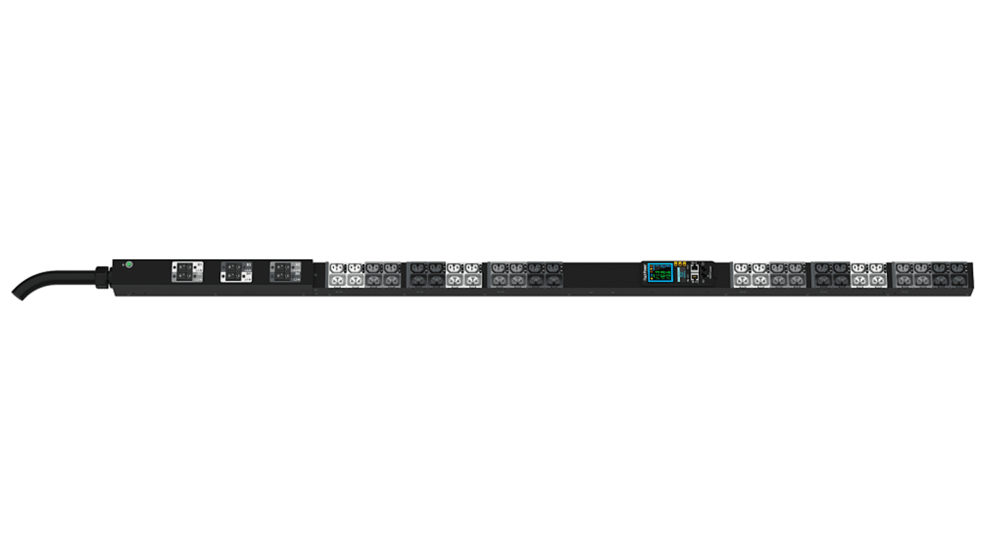 IEC C13, IEC C19 48 Gang Power Distribution Unit, 15.24cm Cable, No, 32A, 400 V, Fused