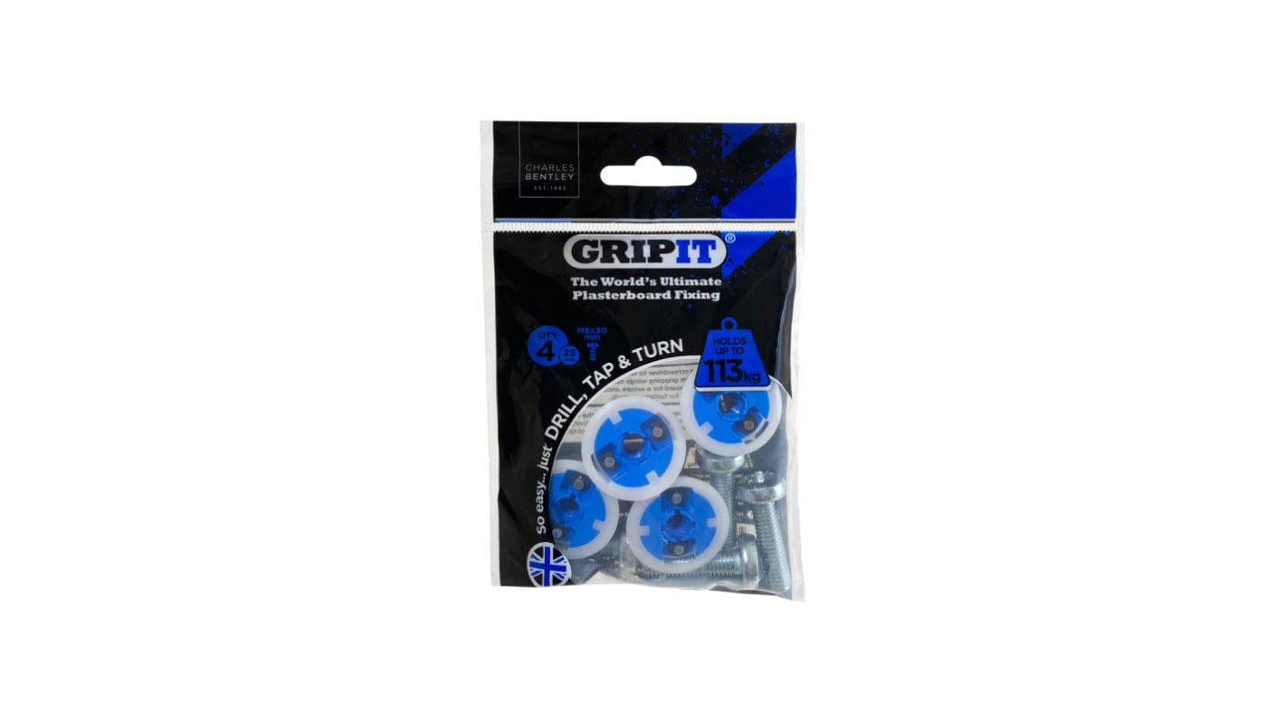 Gripit Gipszkarton tiplik Műanyag, acél Kék GP254, fixing hole diameter 25mm, length 160mm