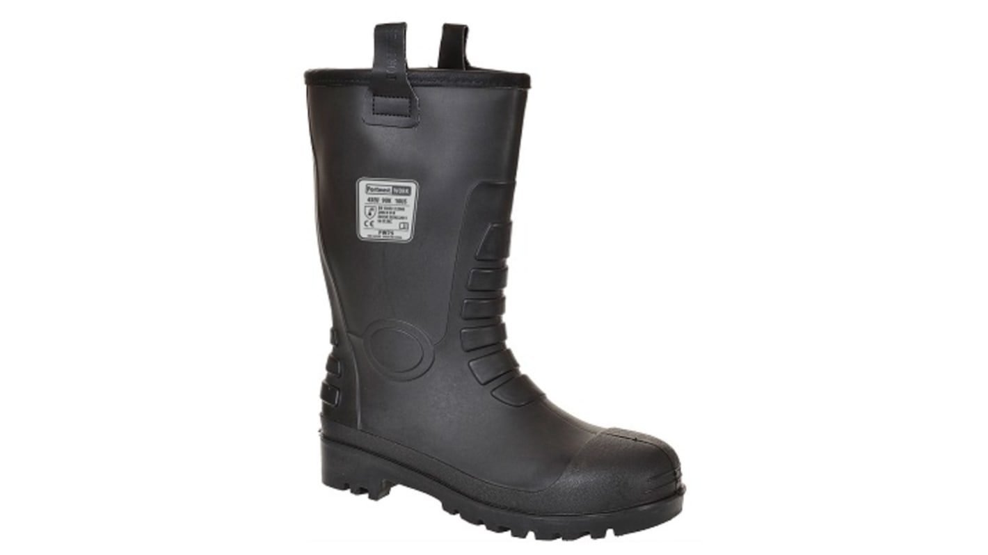 Portwest FW75 Black Steel Toe Capped Unisex Safety Boots, UK 9