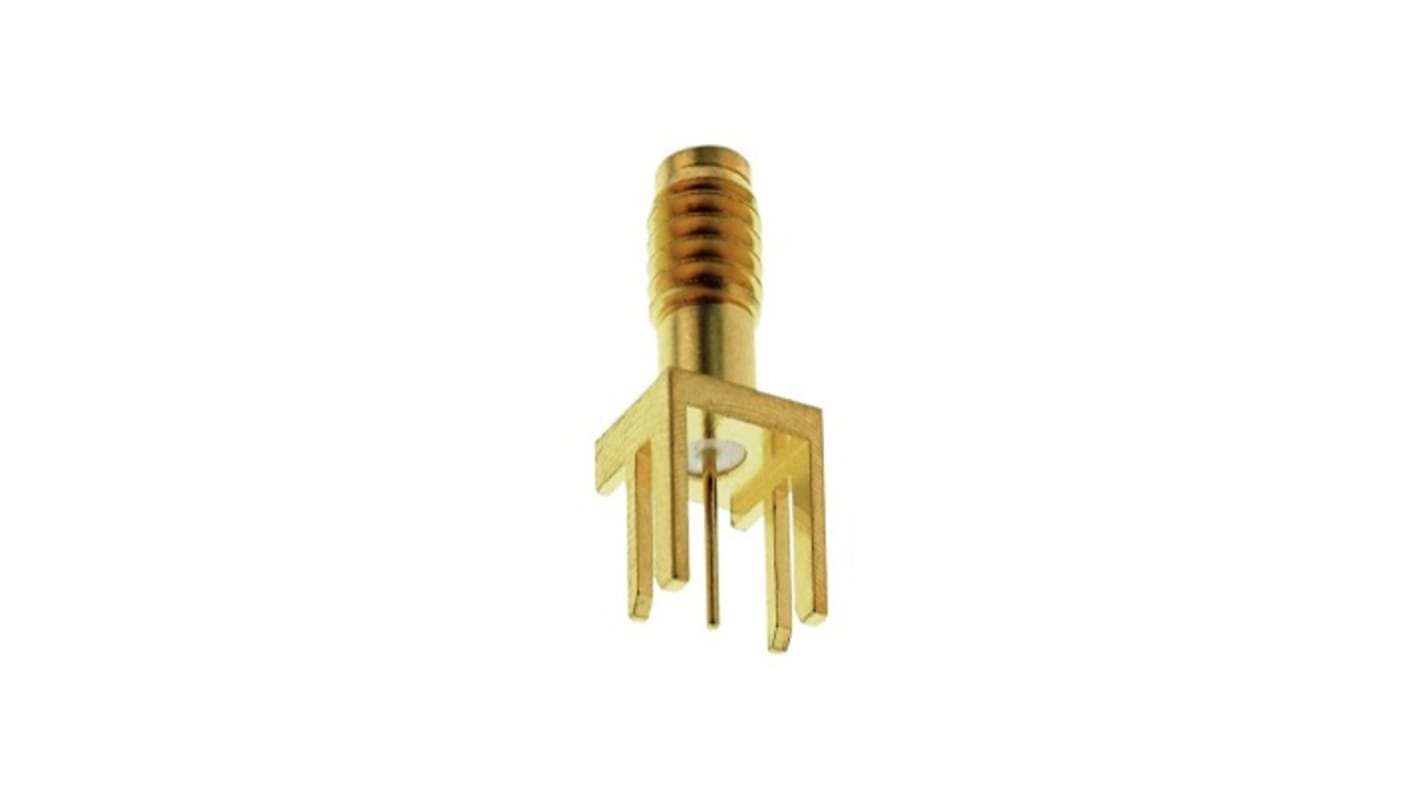 Molex, jack Edge Mount Subminiature Coaxial Connector, Solder Termination, Straight Body