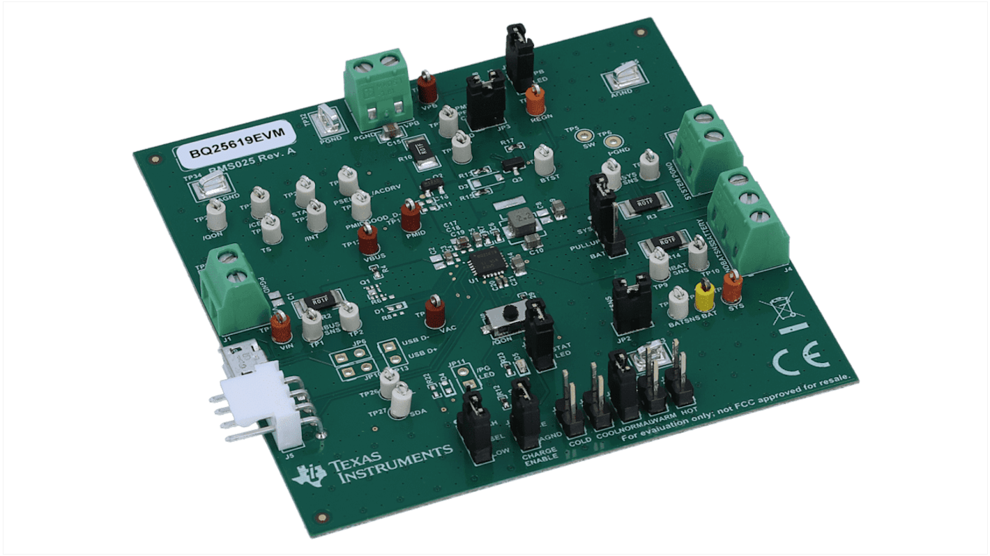 Módulo de evaluación Cargador de batería Texas Instruments Power Management IC Development Kit - BQ25619EVM