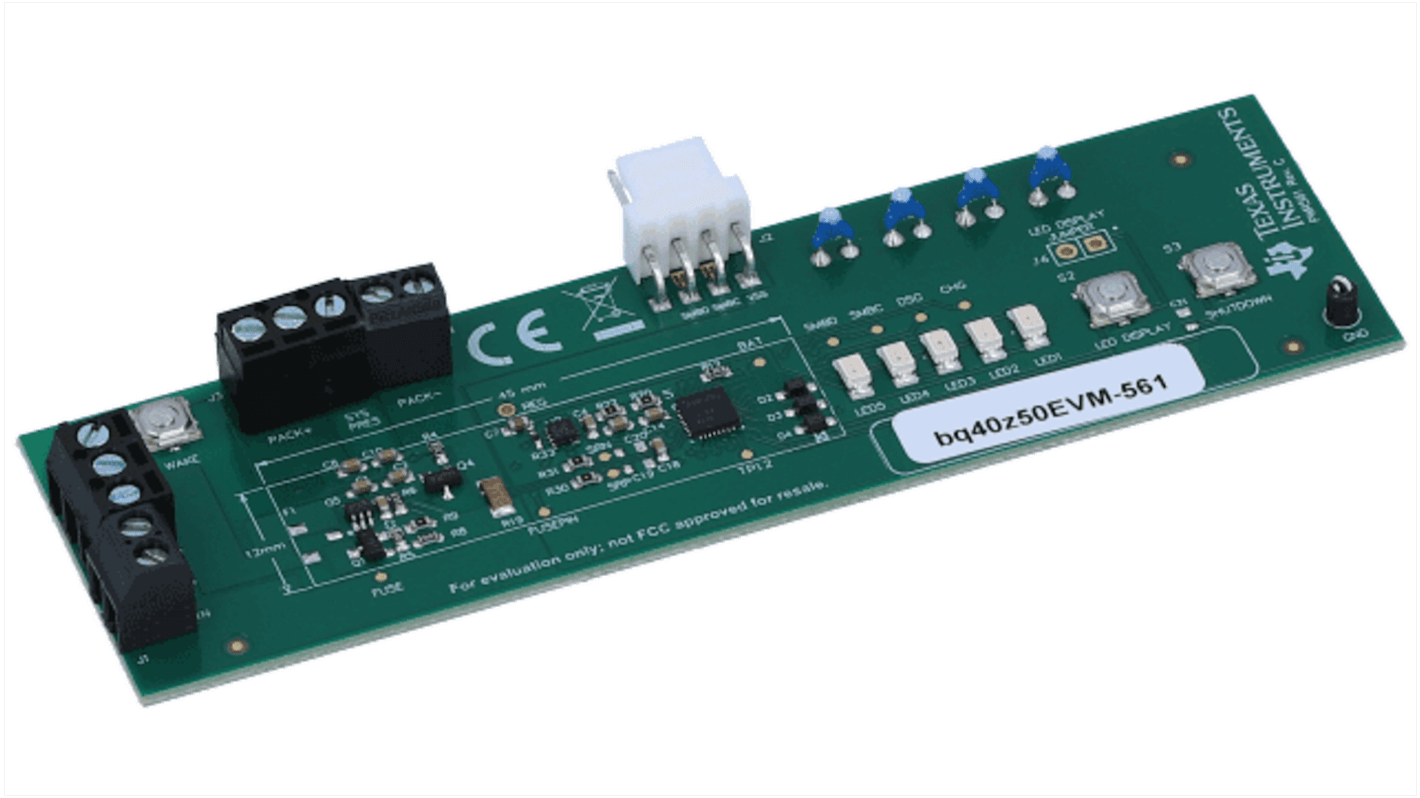 Placa de evaluación Monitorización de batería Texas Instruments Power Management IC Development Kit - BQ40Z50EVM-561