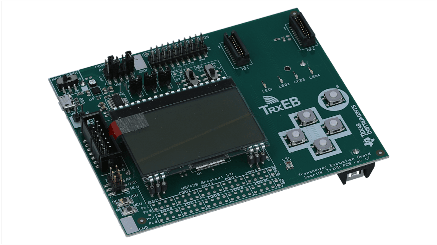 Fejlesztői készlet, SMARTRFTRXEBK, Kiértékelőtábla, CC1101, CC2500, Kis teljesítményű RF adó-vevők, 2.4GHz,