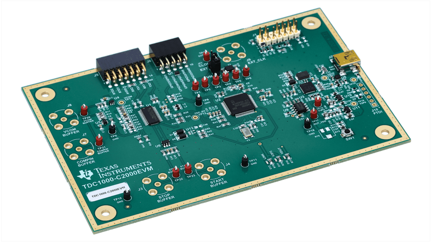 Placa de evaluación Kit de evaluación de sensores Texas Instruments Evaluation Module - TDC1000-C2000EVM, para usar con
