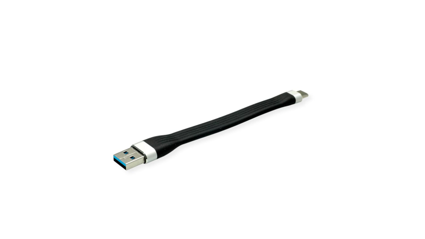 Roline USB 3.2 Cable, Male USB A to Male USB C  Cable, 110mm