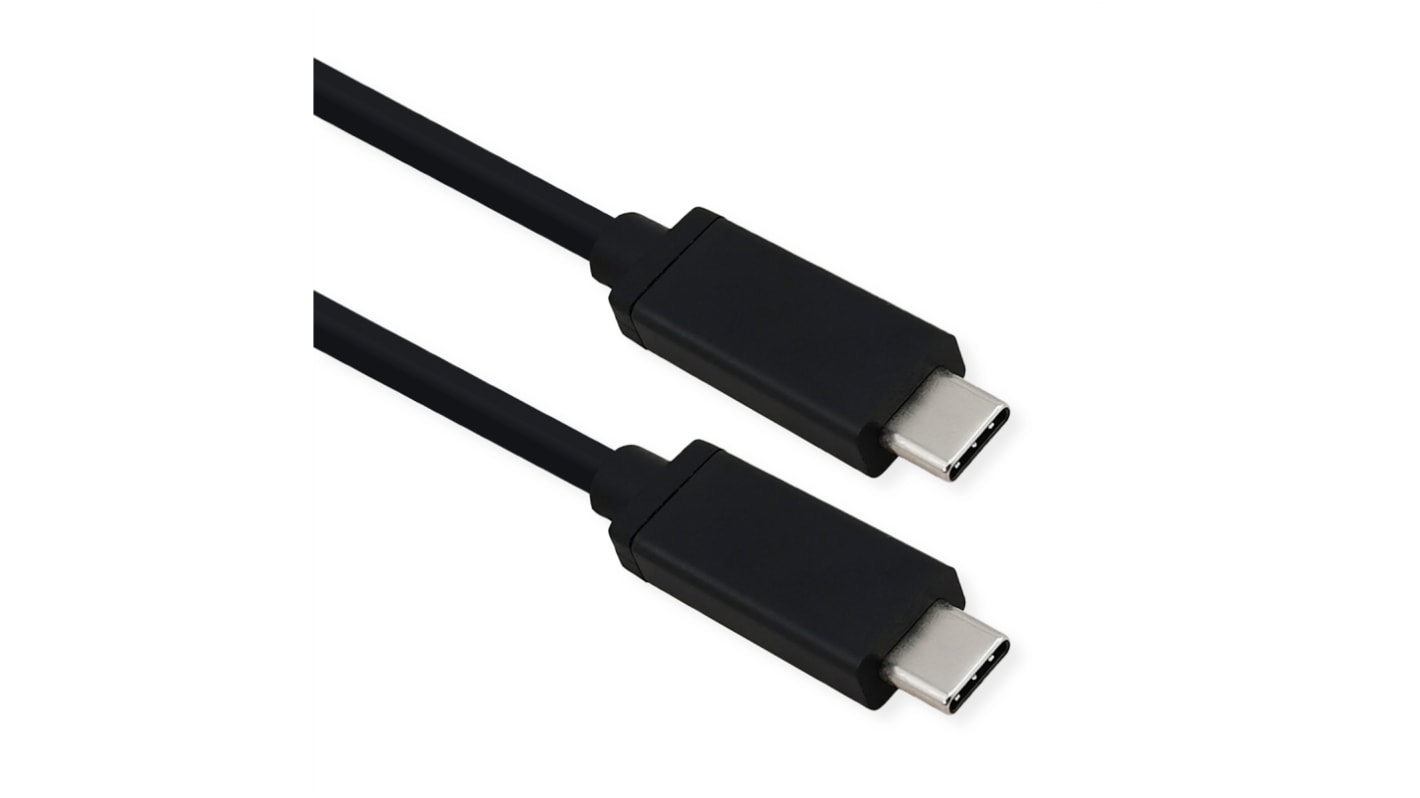 Cable USB 4.0 Roline, con A. USB C Macho, con B. USB C Macho, long. 0.8m