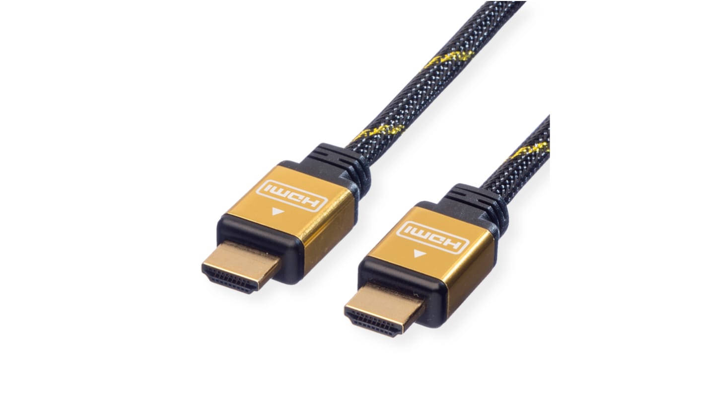 Roline 3840 x 2160 Male HDMI to Male HDMI  Cable, 1.5m