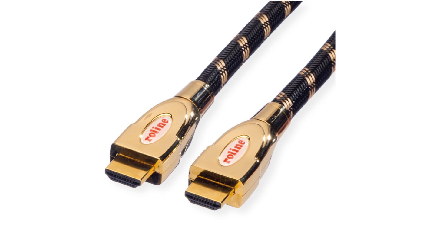 Roline 3840 x 2160 Male HDMI to Male HDMI  Cable, 1.5m