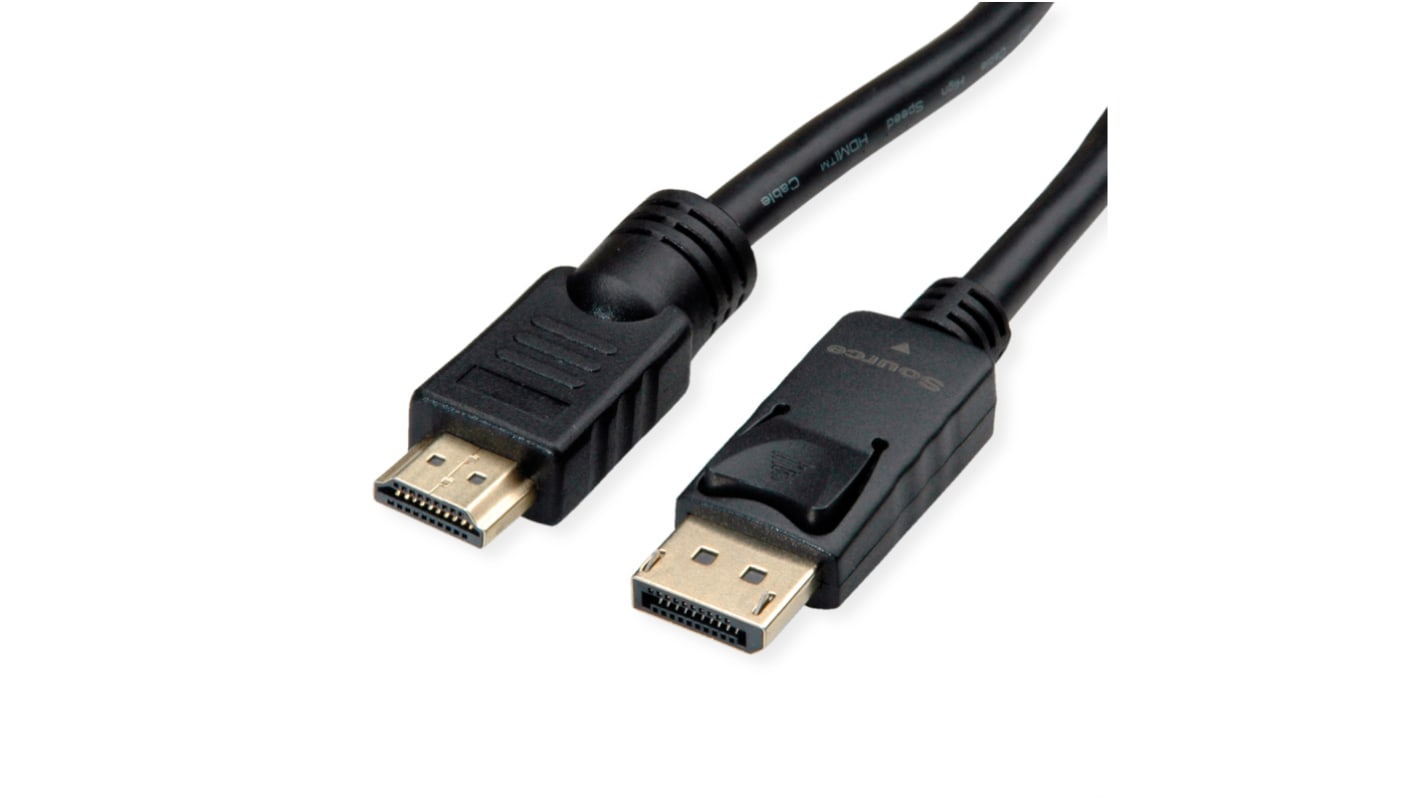 Cable Display Port Roline, con. A: DisplayPort macho, con. B: HDMI macho, long. 10m