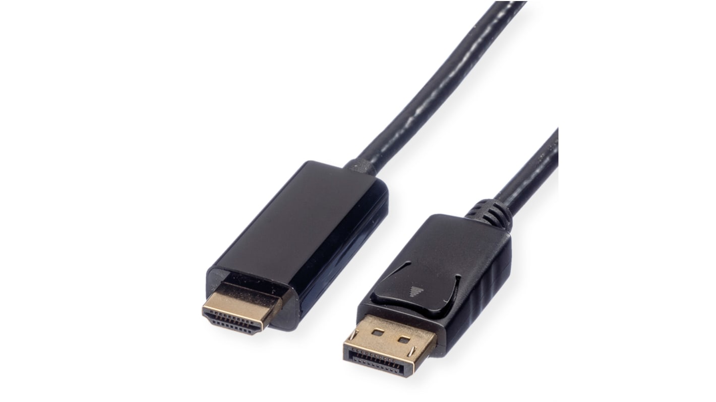 Roline DisplayPort-Kabel A Display-Anschluss B HDMI - Stecker 1.2, 5m 3840 x 2160 max.