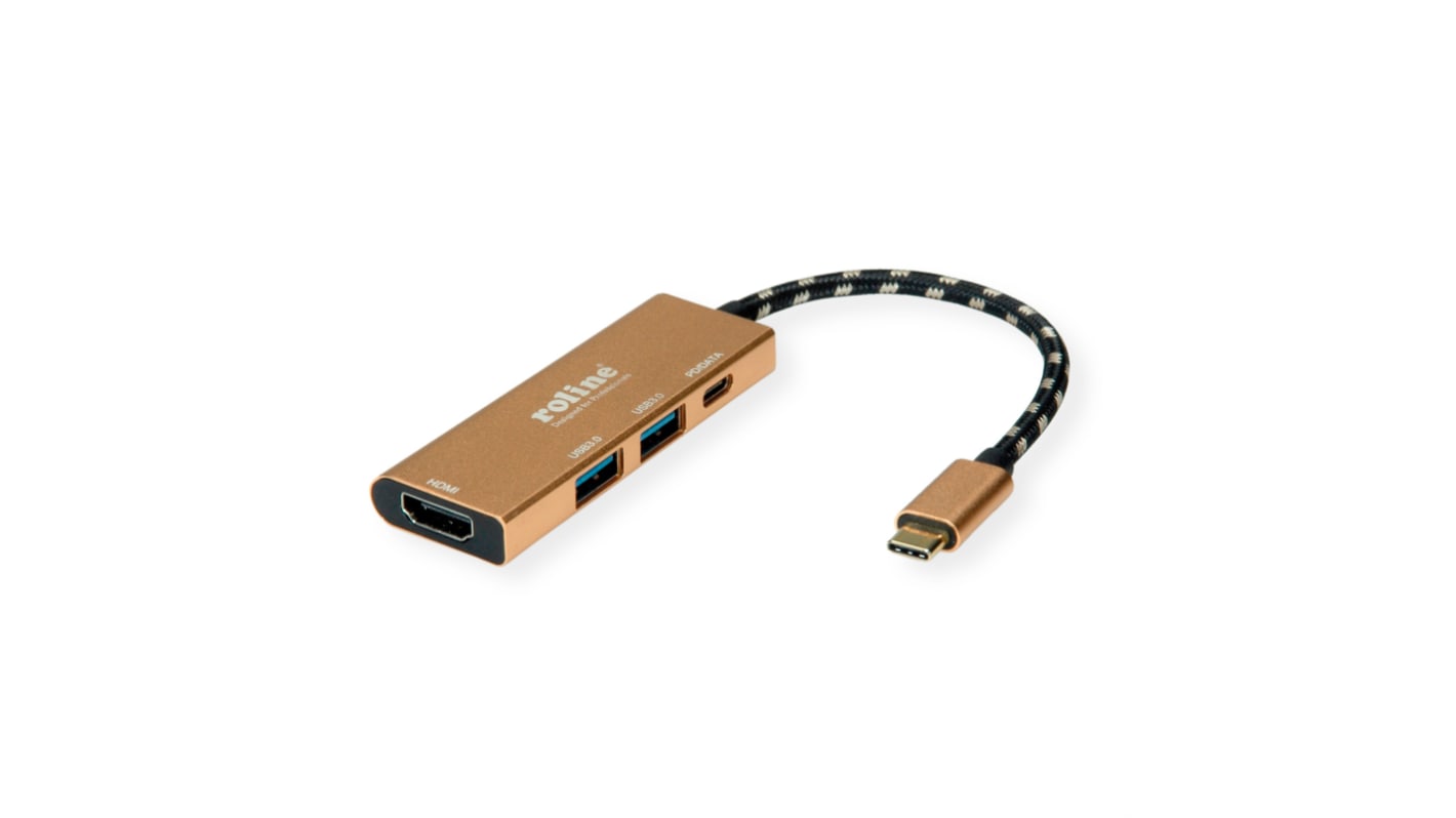 Câble adaptateur Roline USB C vers HDMI, USB 3.2, 3840 x 2160