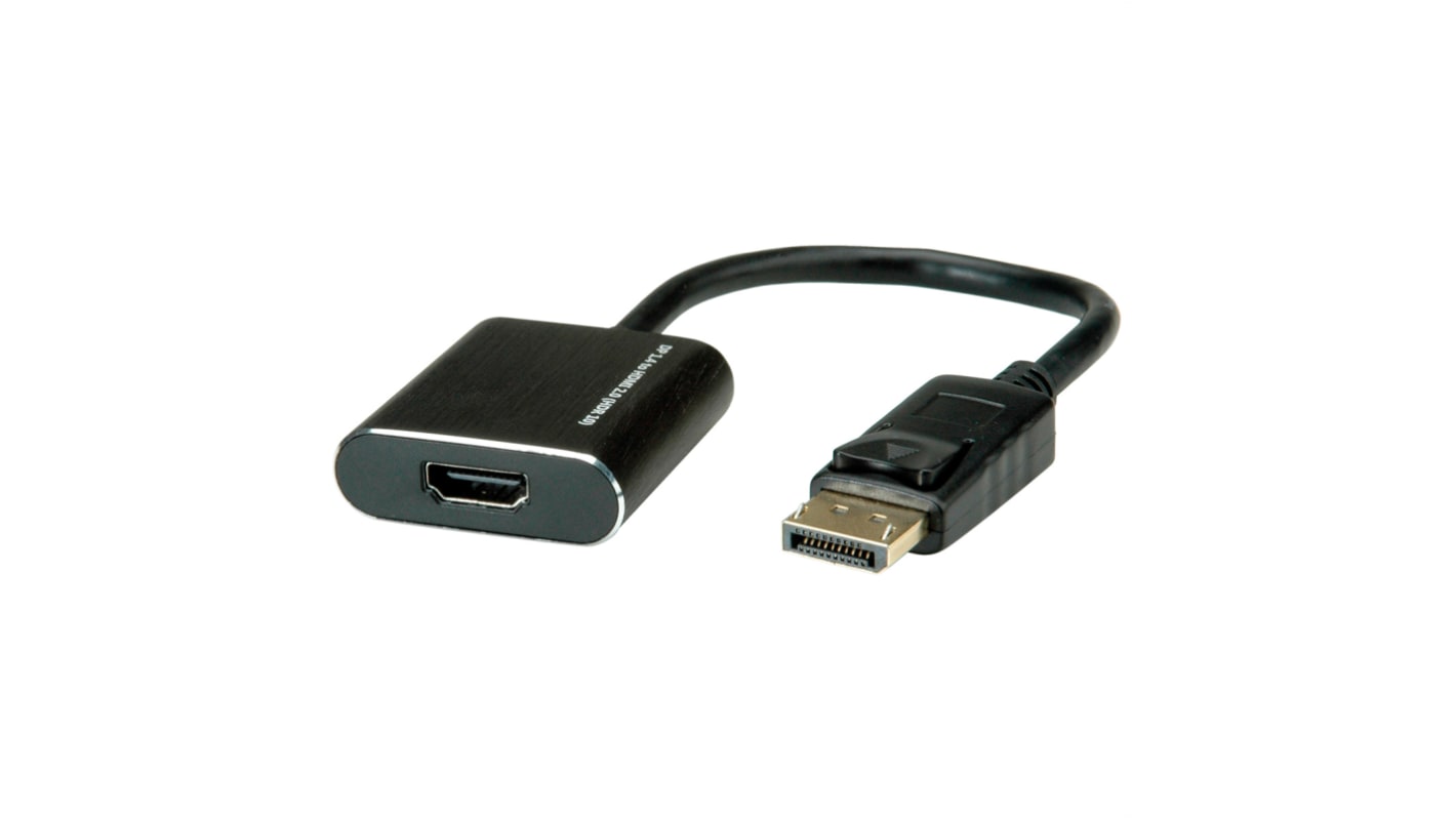 Roline DisplayPort-Kabel A HDMI B Display-Anschluss - Buchse 1.4, 150mm 4K max.