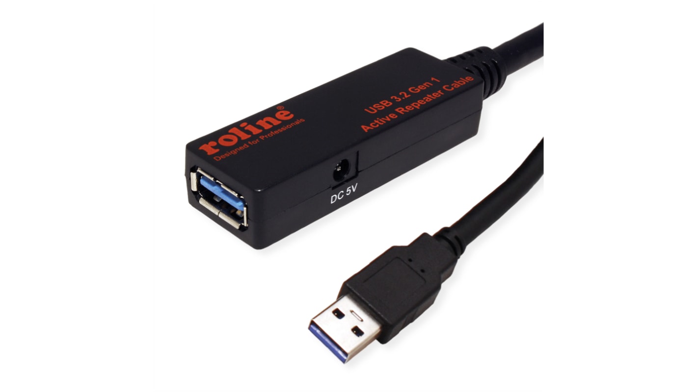 Roline USB 3.2 Cable, Female USB A to Male USB A  Cable, 10m