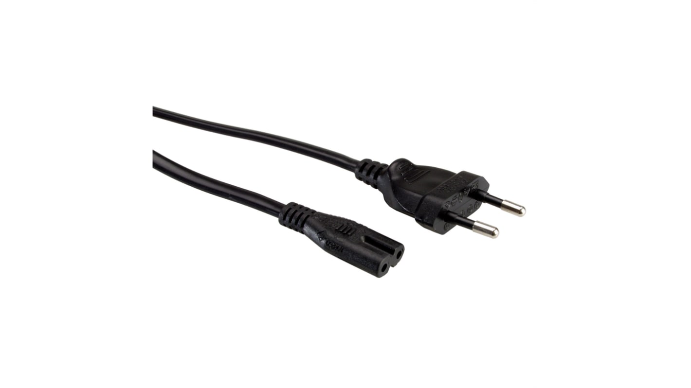 Napájecí kabel 3m, A: CEE 7/16, B: IEC C7, 2,5 A, 250 V AC Roline