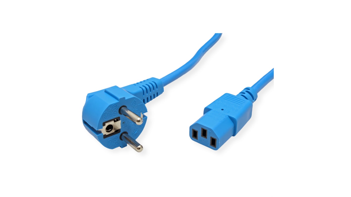19.08.1012-25 | Roline Straight CEE 7/7 Plug to Straight IEC C13 Socket ...