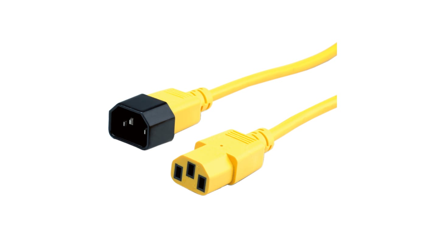 Roline Straight IEC C14 Plug to Straight IEC C13 Socket Power Cable, 1.8m