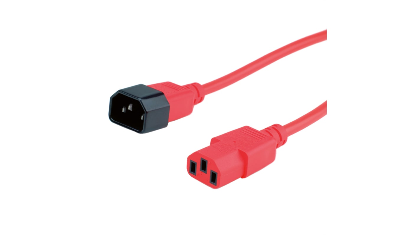 Napájecí kabel 3m, A: IEC C14, B: IEC C13, 10 A, 250 V AC Roline