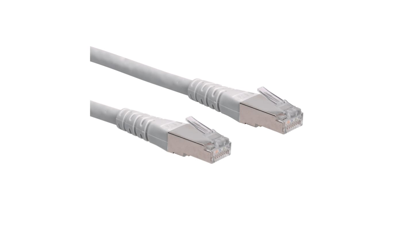 Roline Cat6 Straight Male RJ45 to Straight Male RJ45 Ethernet Cable, S/FTP, Grey PVC Sheath, 5m
