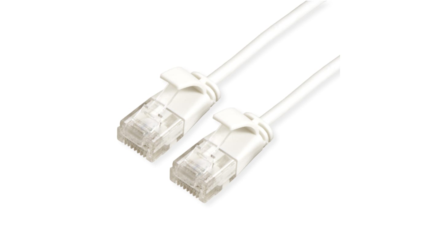 Roline Cat6a Straight Male RJ45 to Straight Male RJ45 Ethernet Cable, UTP, White LSZH Sheath, 150mm