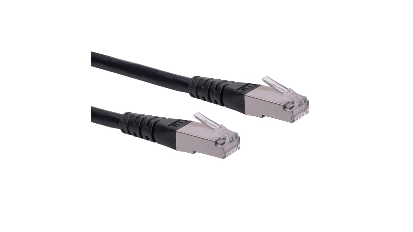 Roline Cat6 Straight Male RJ45 to Straight Male RJ45 Ethernet Cable, S/FTP, Black PVC Sheath, 300mm