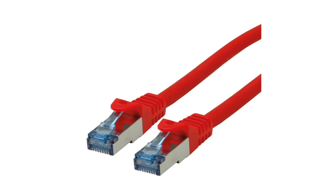 Câble Ethernet catégorie 6a S/FTP Roline, Rouge, 1.5m LSZH Avec connecteur Droit