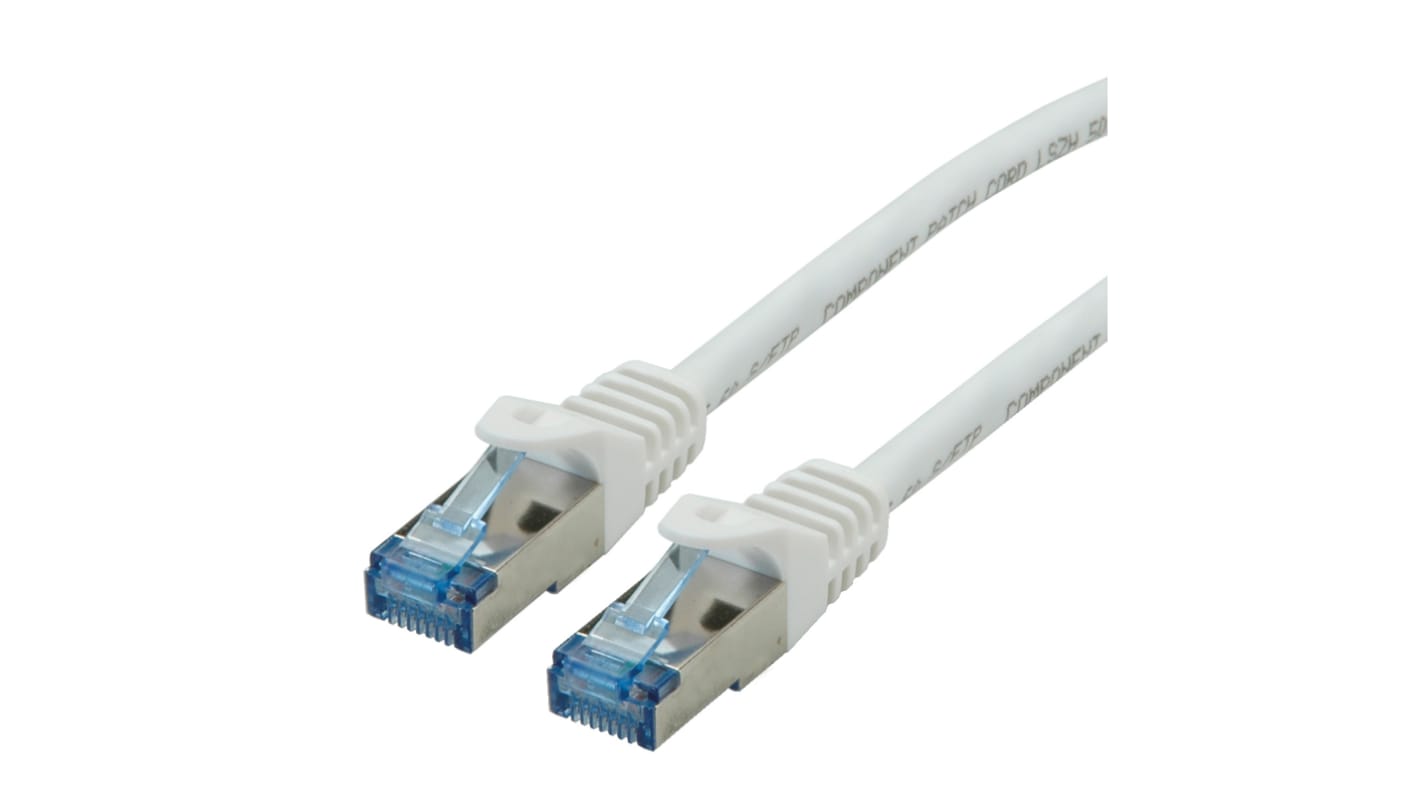 Roline Cat6a Straight Male RJ45 to Straight Male RJ45 Ethernet Cable, S/FTP, White LSZH Sheath, 1.5m