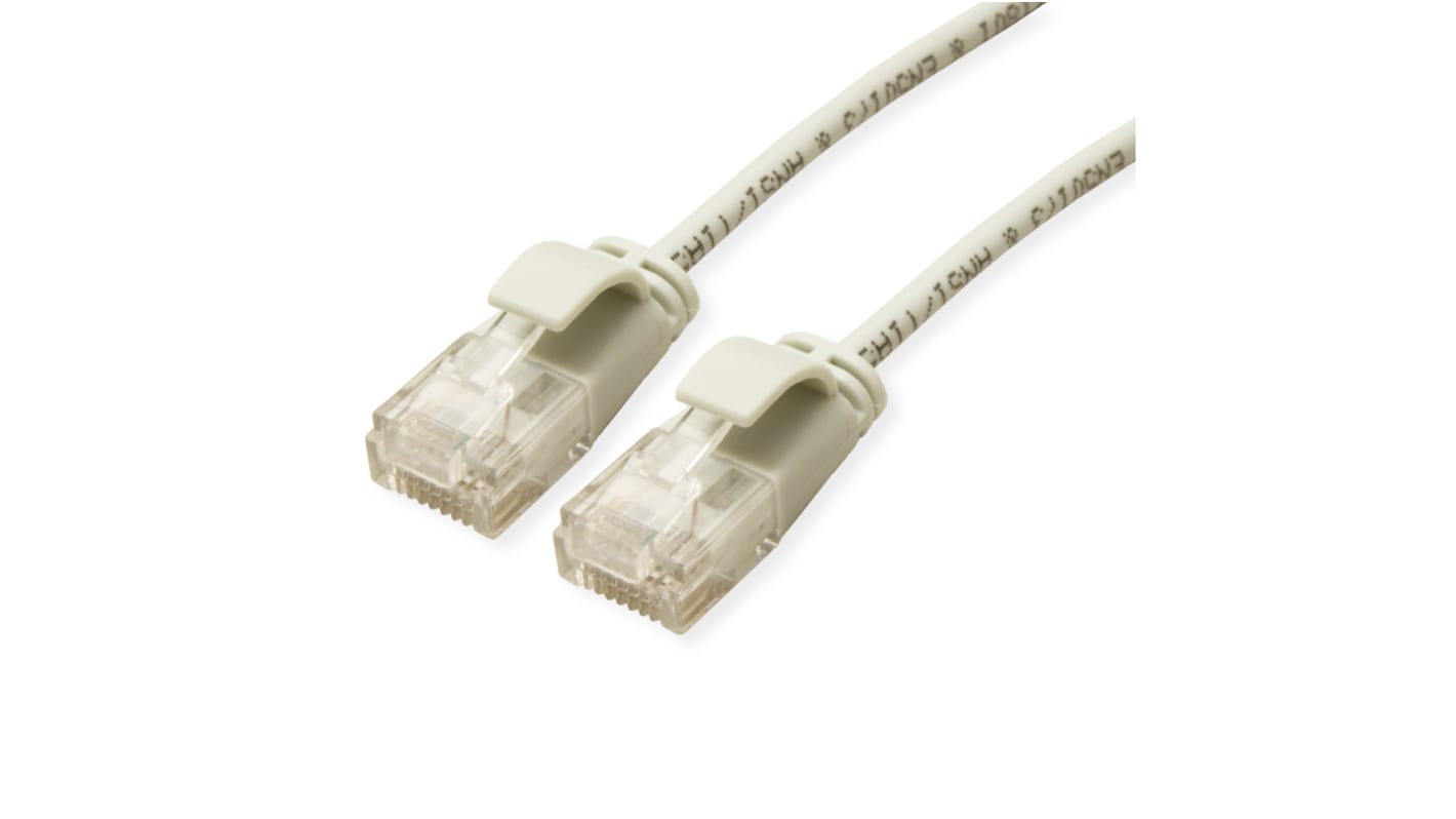 Roline Cat6a Straight Male RJ45 to Straight Male RJ45 Ethernet Cable, UTP, Grey LSZH Sheath, 150mm