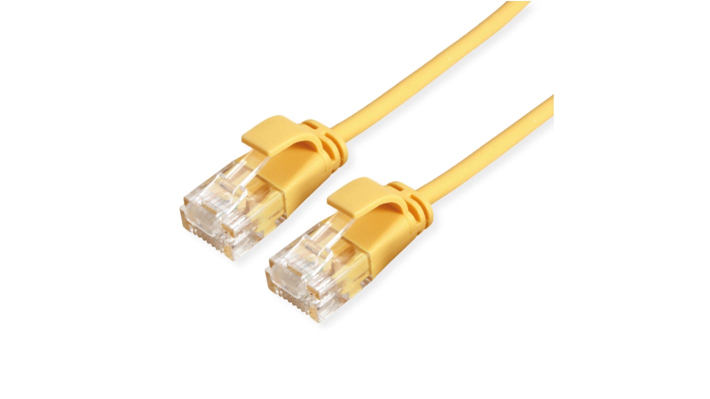 Roline Cat6a Straight Male RJ45 to Straight Male RJ45 Ethernet Cable, UTP, Yellow LSZH Sheath, 2m