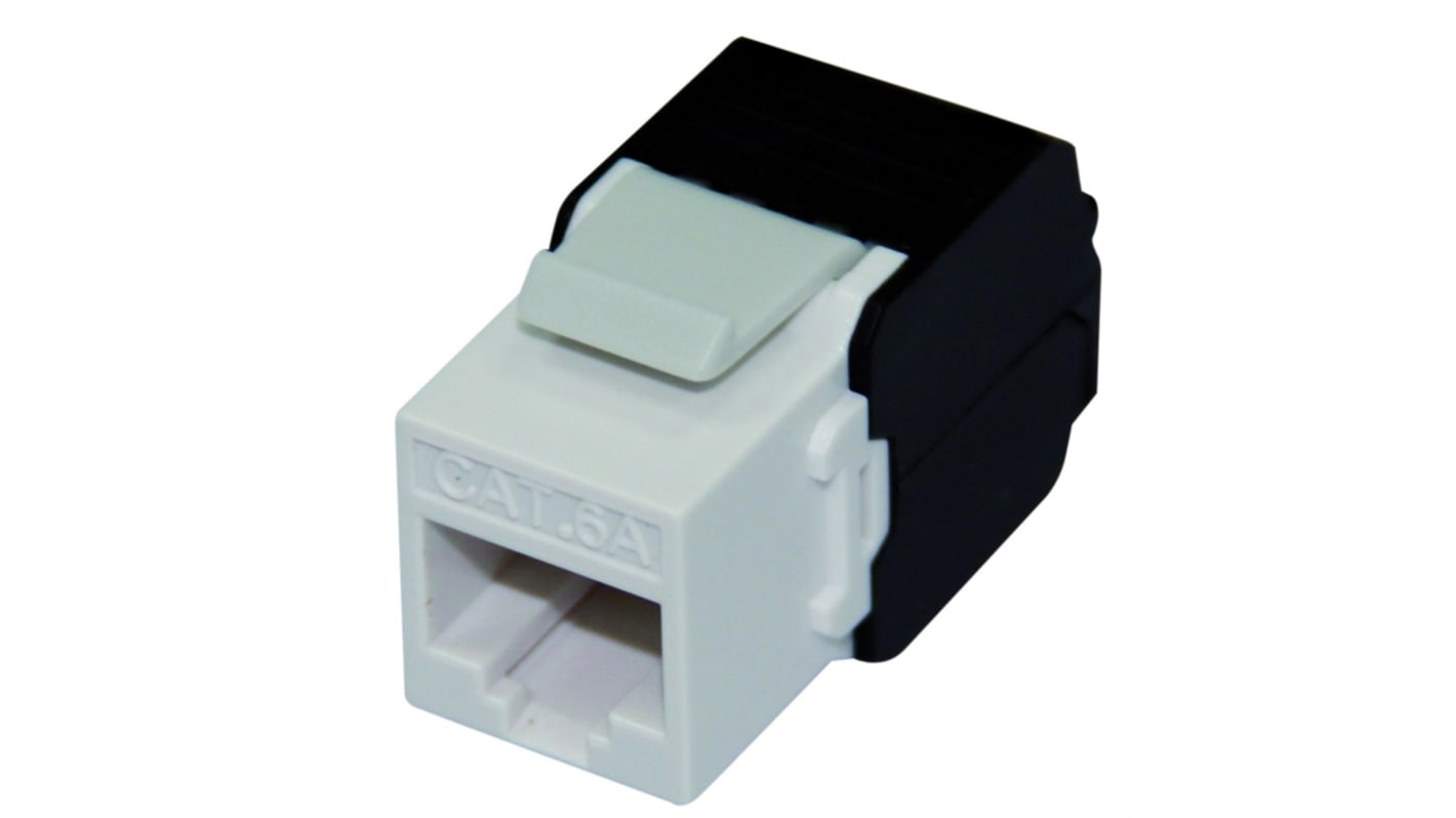 Roline RJ45 Keystone Jack  Industrielt netværksstik, Hun, Cat6a, 1-Polet, Keystone montering