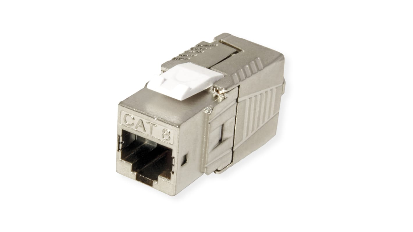 Roline RJ45 Keystone Jack Cat8 RJ45-Steckverbinder Buchse, 1-Port 1-polig Datenbuchsen Montage