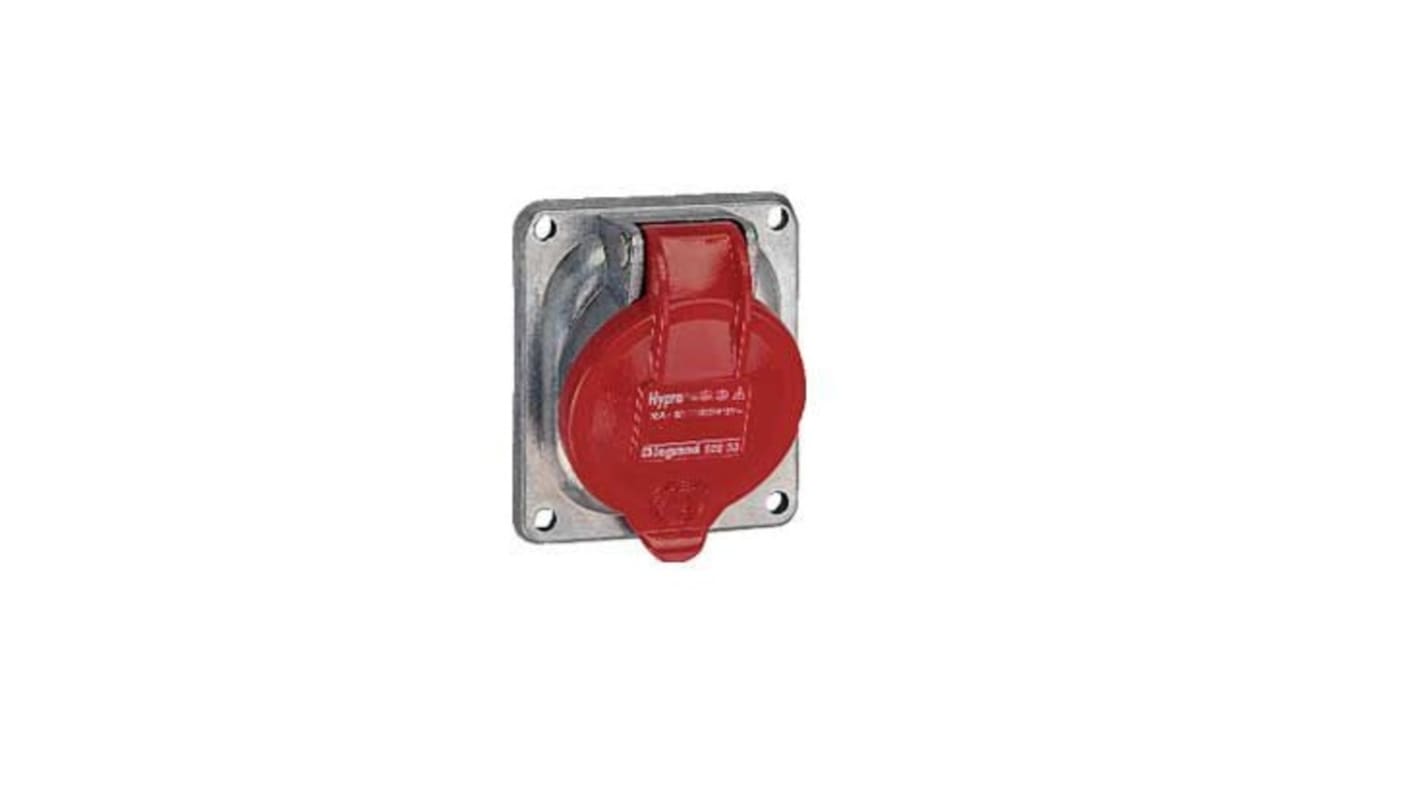 Legrand Red Power Socket, 4 Poles, 32A, Outdoor Use
