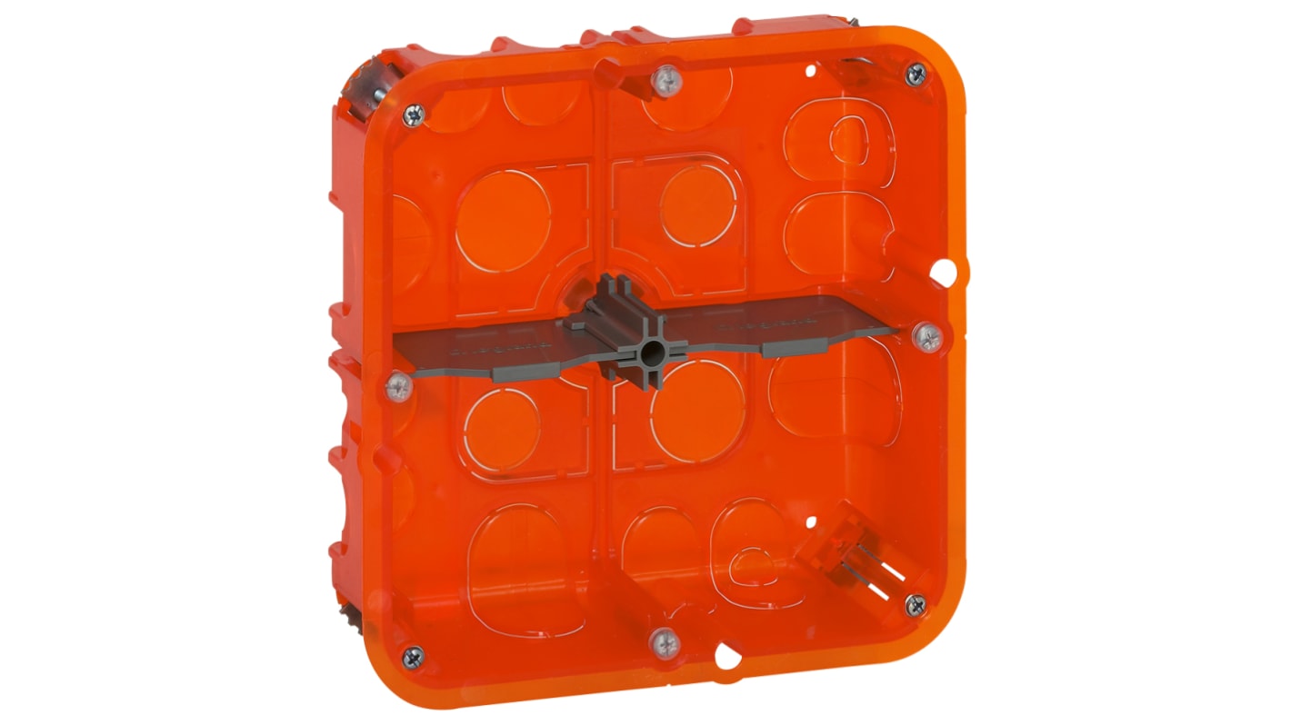 Legrand Orange Plastic Back Box, IP20, Wall Mount, 2 x 2 Gangs, 142 x 142mm