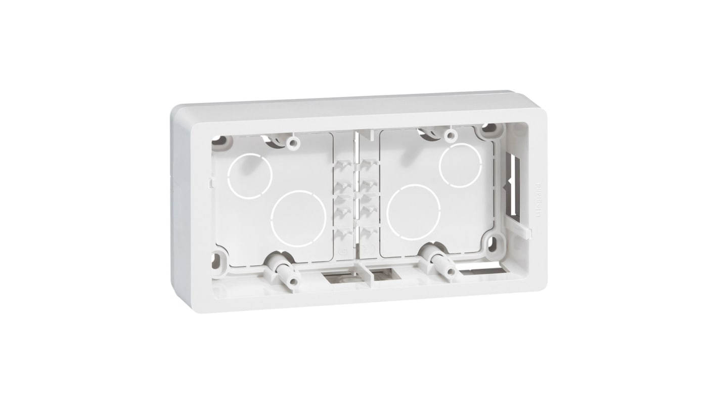 Legrand White Plastic Back Box, 2 Gangs, 164 x 85 x 40mm