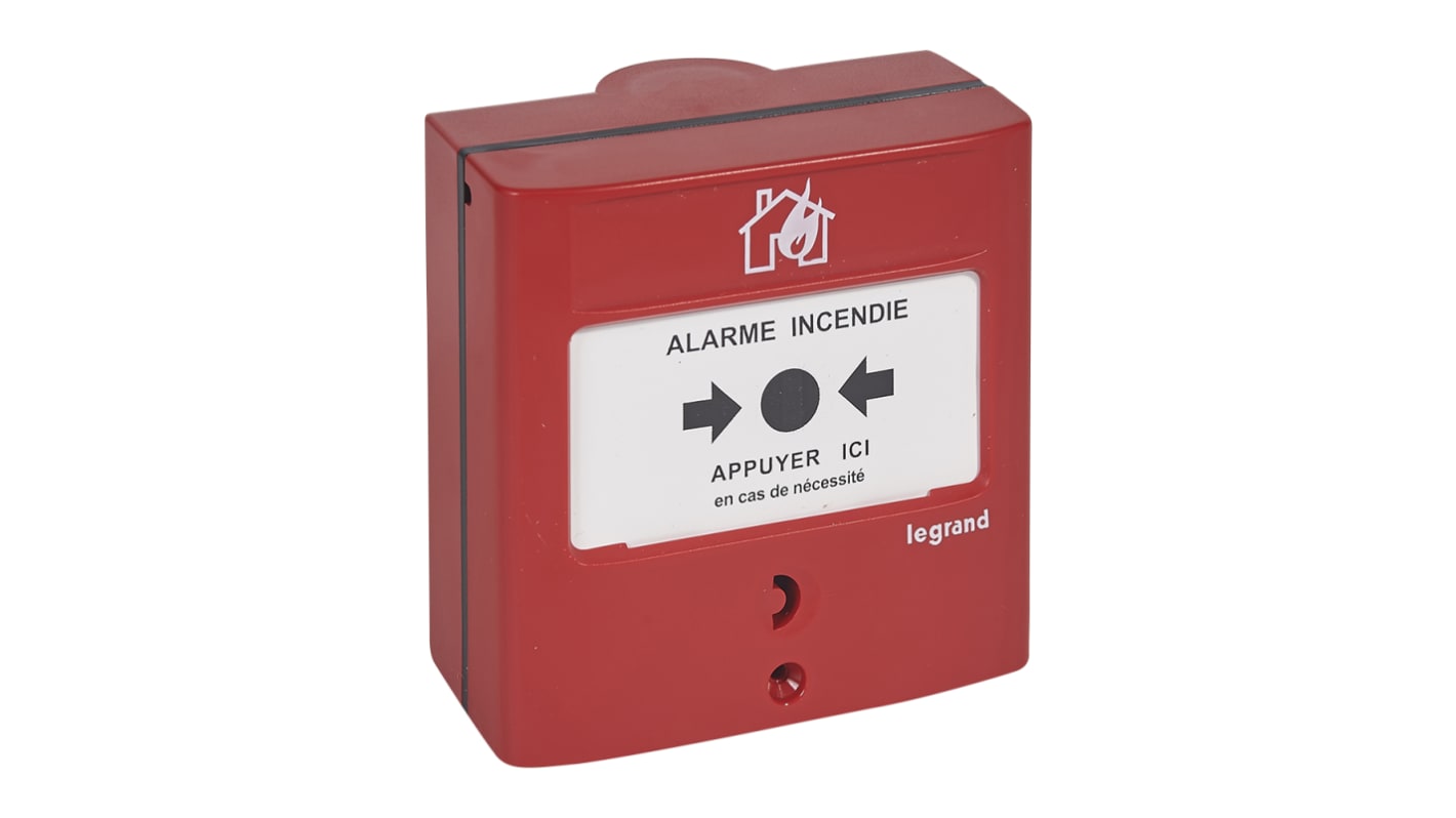 Legrand Red Fire Alarm Call Point, Manual Trigger Operated, Resettable