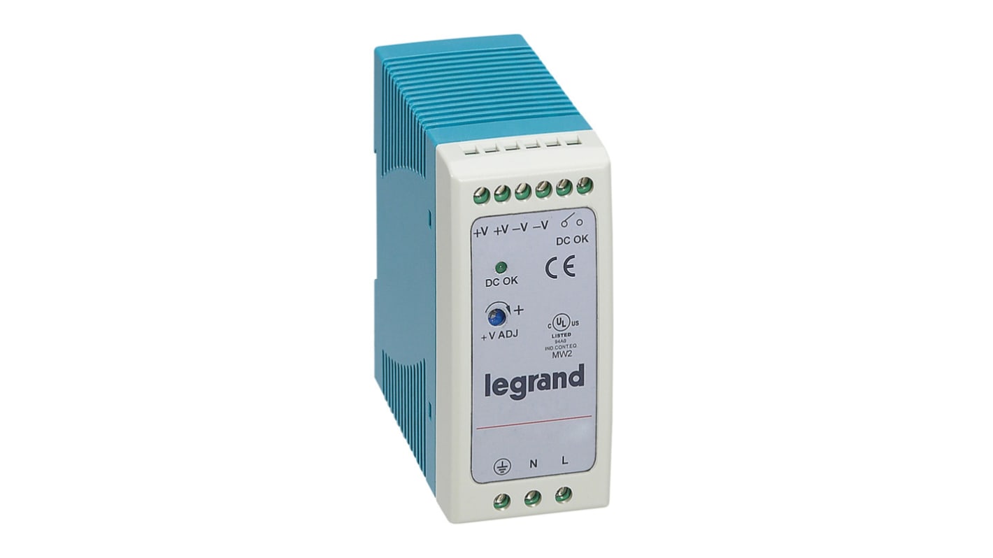 Legrand Switching Power Supply, 1 466 01, 12V dc, 1.67A, 20W, 100 →