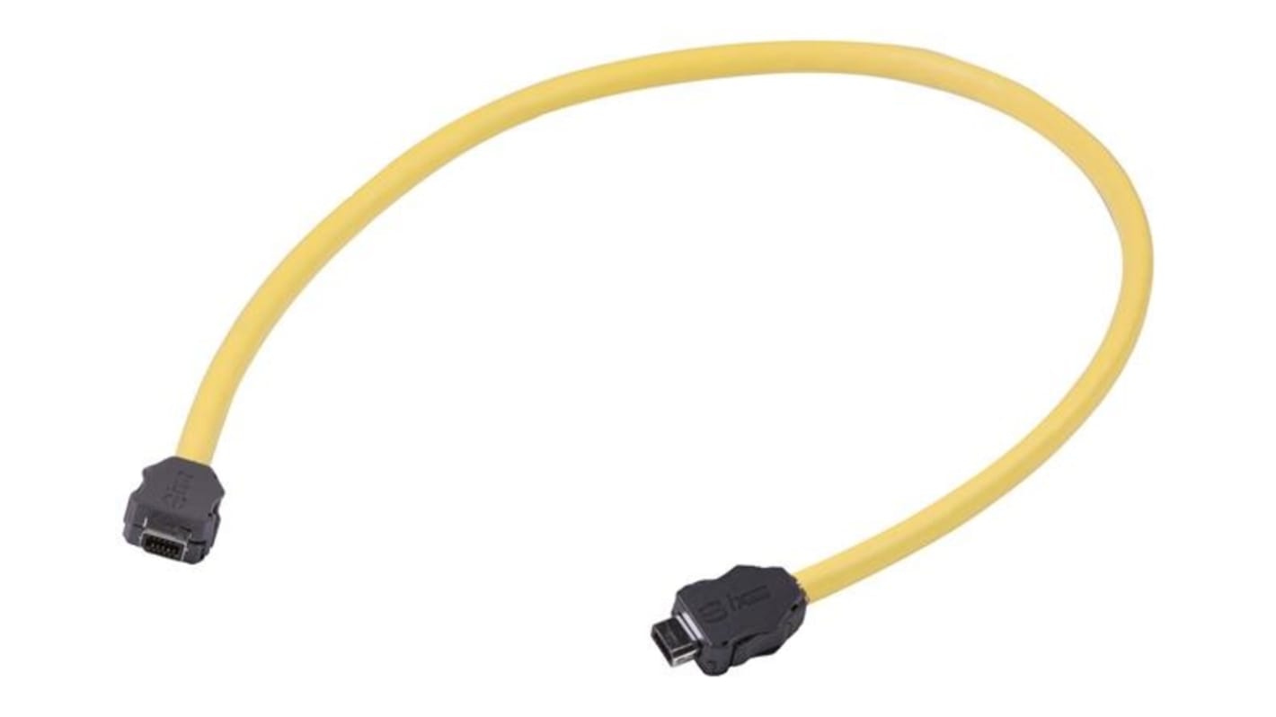 HARTING Cat6a Straight Male Type A Chinese Plug to Straight Male Type A Chinese Plug Ethernet Cable, None, Yellow PVC