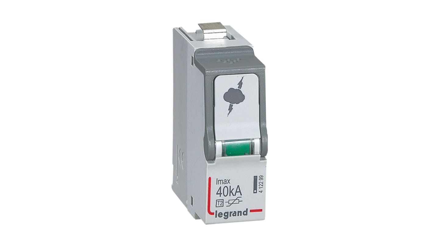 Legrand Single Phase Surge Arrester, 40kA, 1.7kV, DIN Rail Mount