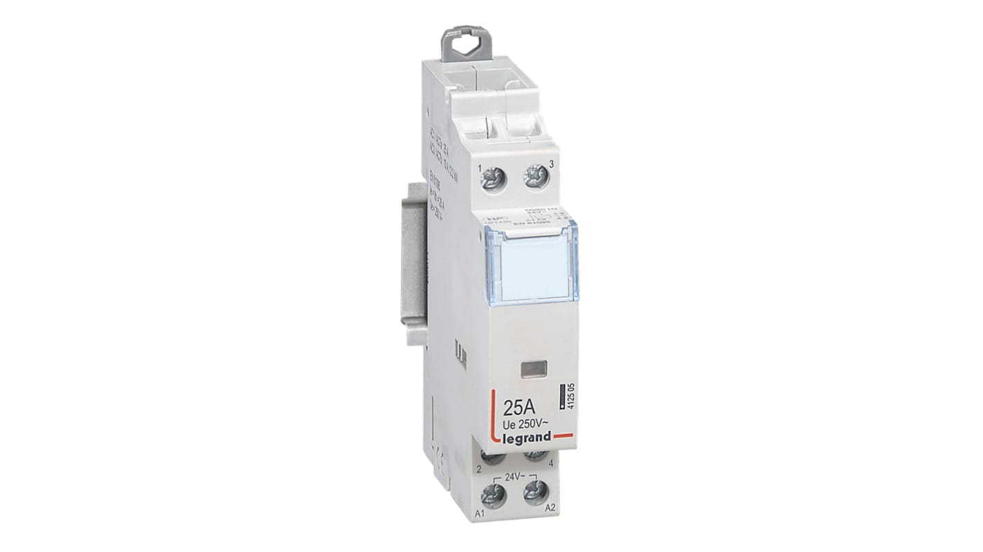 Contactor Legrand de 2 polos, 2NO, 25 A, bobina 24 V, 3 kW