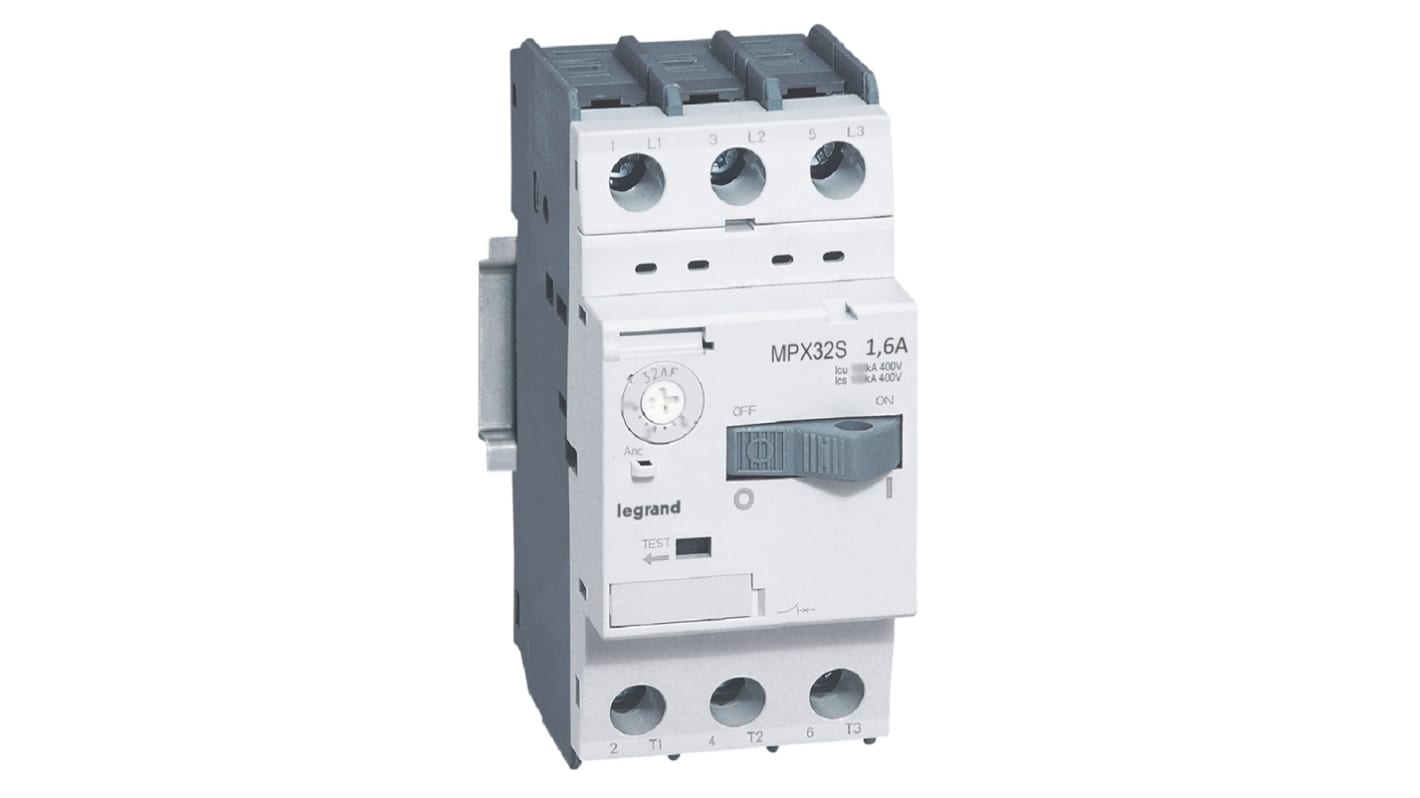 Interruttore automatico del motore Legrand, 220 → 690 V, 1,6 A MPX