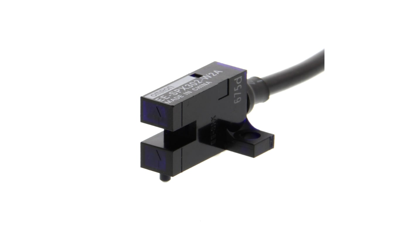 Fotocélula rectangular Omron Haz pasante, alcance 5 mm, salida NPN, Cable libre