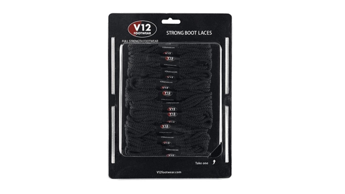 V12 Footwear Brown Polyester Shoe Laces, 1.4m