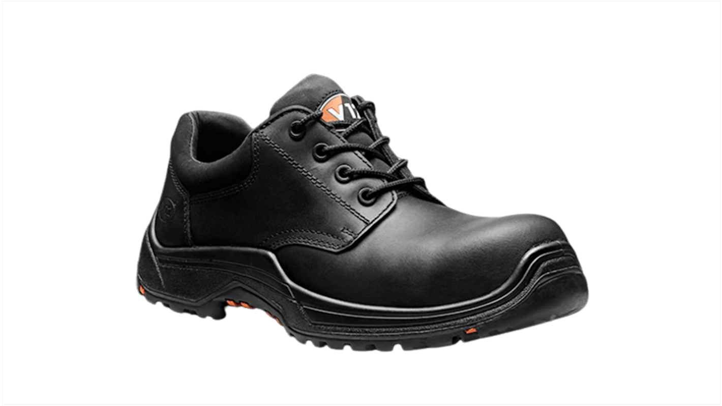 V12 Footwear Bison Women's Black Toe Capped Safety Shoes, UK 3, EU 36