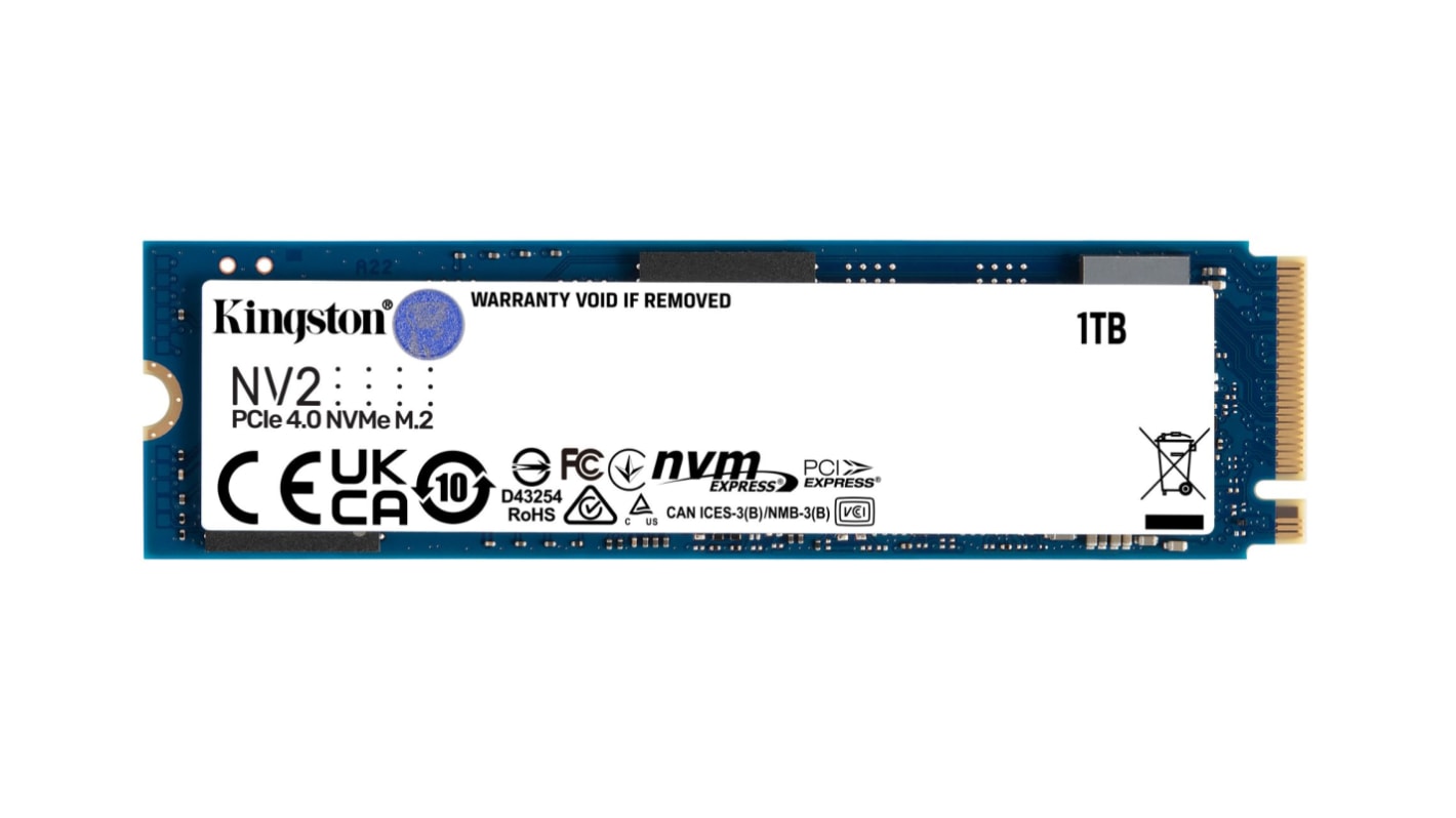 Disco duro SSD interno M.2 2280 Kingston de 1 TB, PCIe Gen 4.0 x4 NVMe, 3D TLC