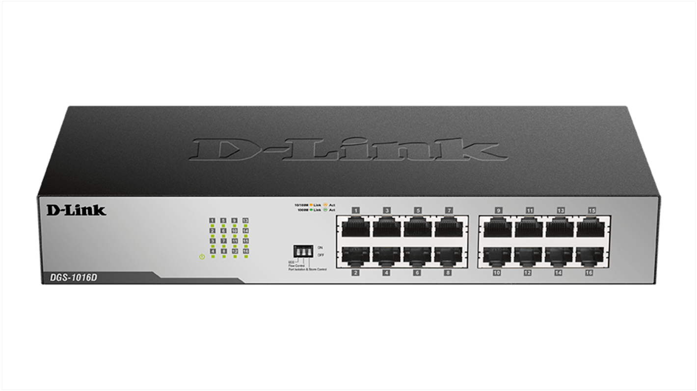 DGS-1016D/B | D-Link DGS-1016D, Unmanaged 16 Port Gigabit Switch UK | RS