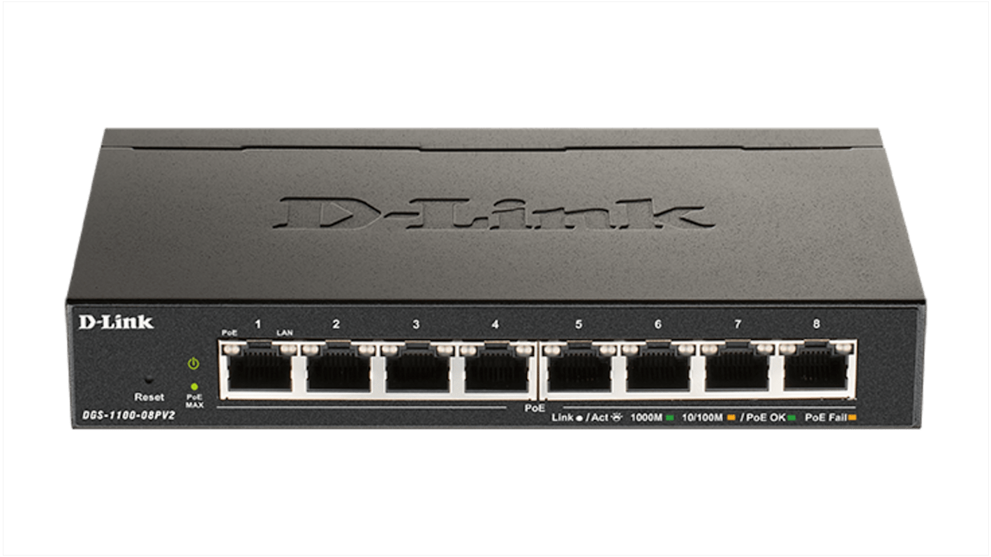 DGS110008PV2/B DLink DGS110008PV2, Managed, Smart 8 Port Gigabit