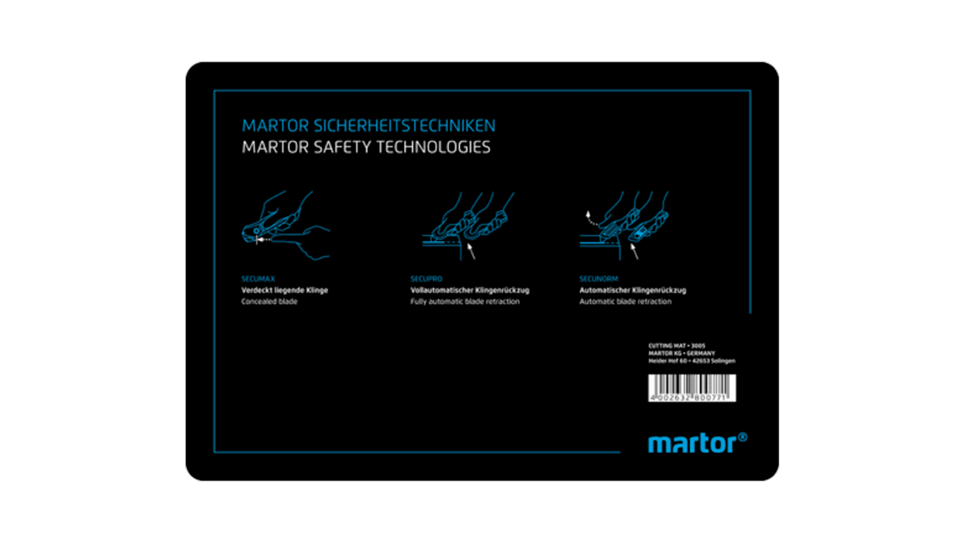 MARTOR Black Cutting Mat, L210mm x W148mm