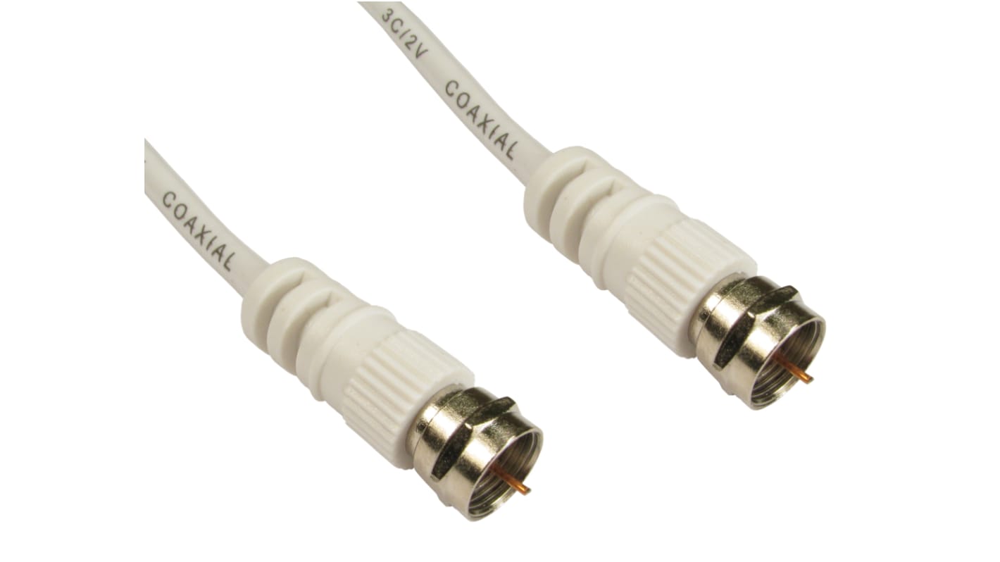 RS PRO F Connector Koaxialkabel konfektioniert, 75 Ω, 2m, Typ F / Typ F, Aussen ø 5.0 + 0.3mm B Ausricht, gerade, Weiß