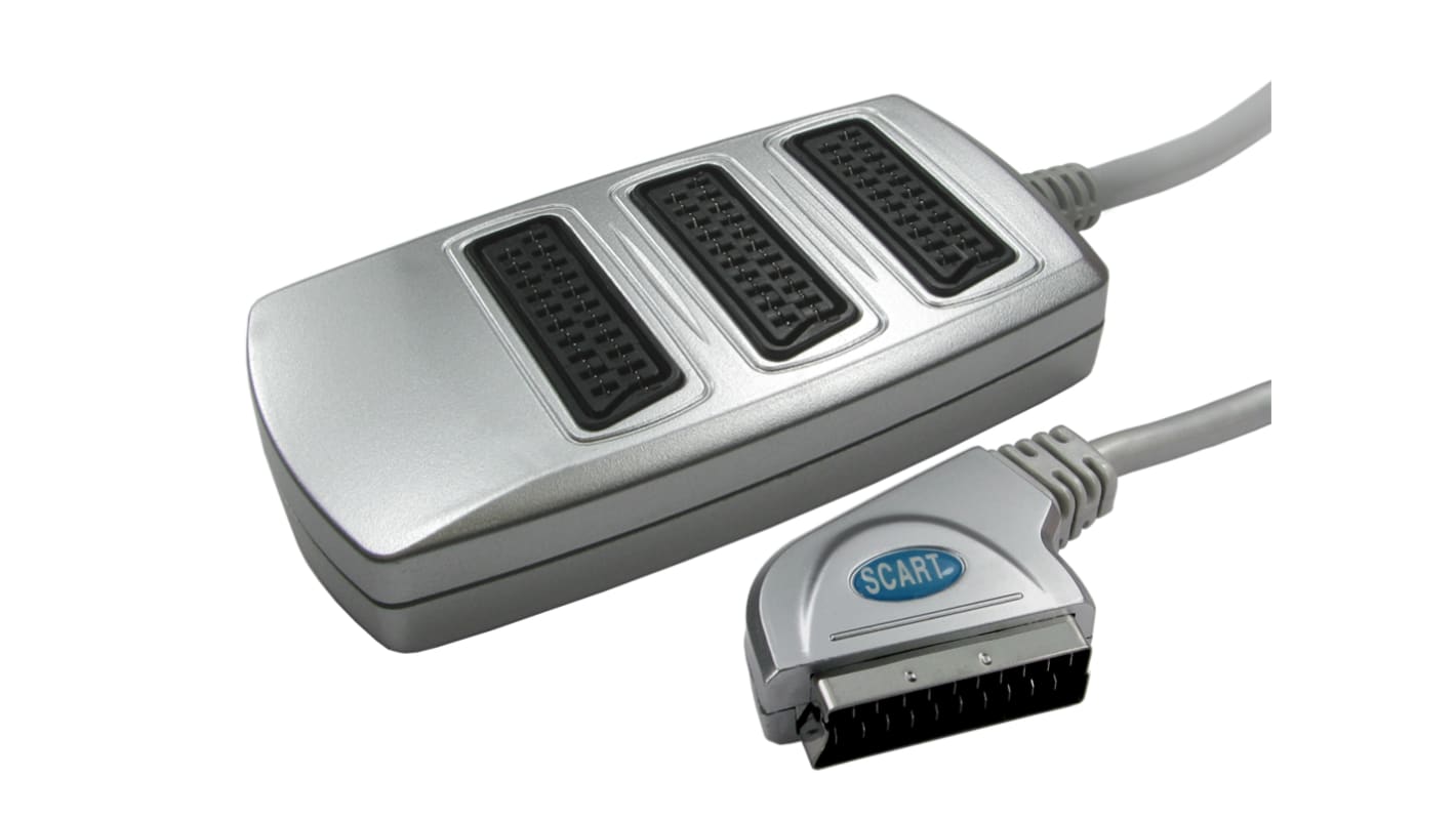 Adaptateur de connecteur A/V RS PRO Droit, SCART Mâle vers 3 x SCART Femelle