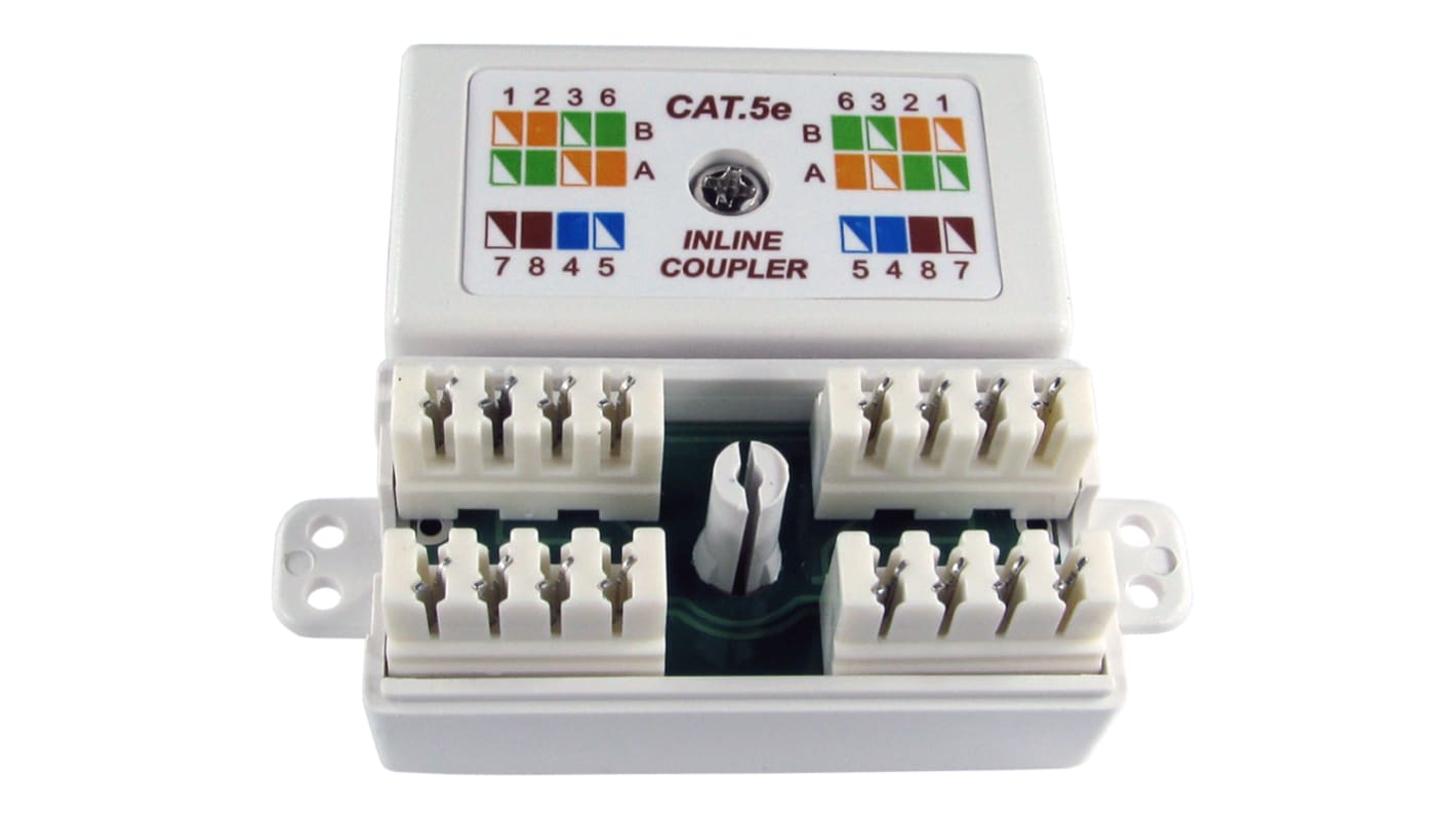 RS PRO Ethernet-Verbinder, RJ45 Buchse, Cat.5e, 1 -Port, Ungeschirmt, Direkt Durchgang, L 30mm, Typ Stanz-Koppler